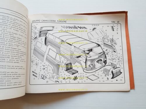 MV Agusta Autocarro 1101-D2 DIESEL 1960 catalogo ricambi originale