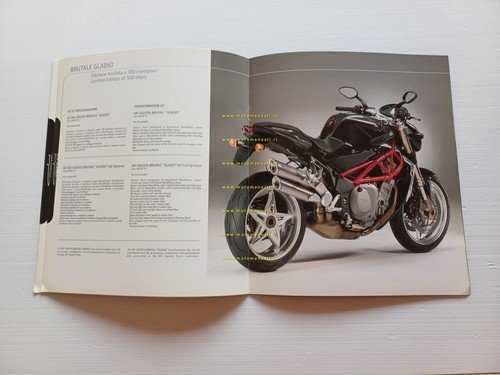 MV Agusta Brutale Gladio 2005 depliant originale ITALIANO