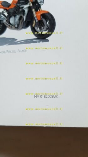 MV Agusta Brutale R 989 2008 depliant Inglese originale ENGLISH …