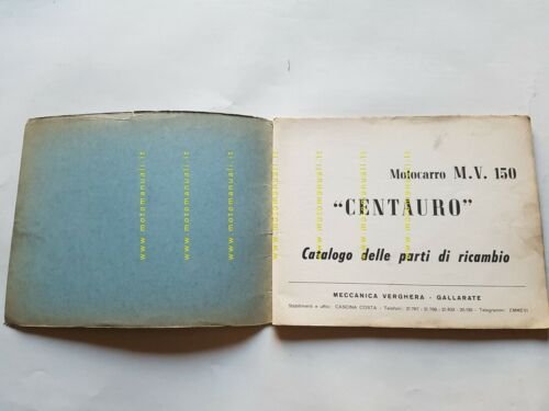 MV Agusta Centauro 150 motocarro 1963 catalogo ricambi originale parts …