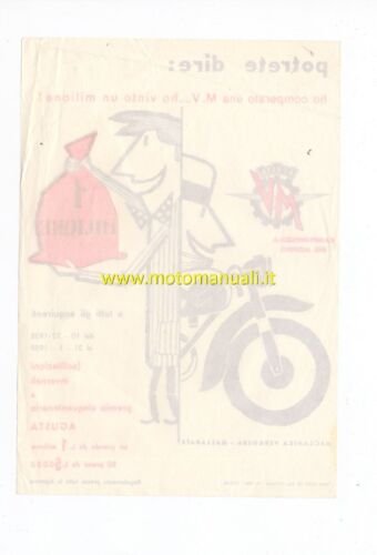 MV AGUSTA concorso a premi 1959 depliant originale genuine motorcycle …