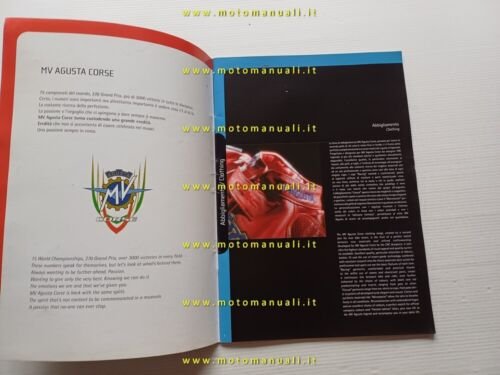 MV Agusta CRC catalogo abbigliamento e parti speciali 2004 depliant …