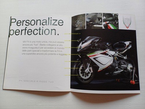 MV Agusta F4 1000 2010 depliant italiano originale