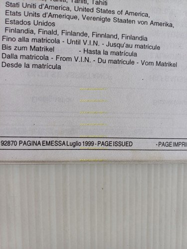 MV Agusta F4 750 1999 catalogo ricambi PROVVISORIO originale