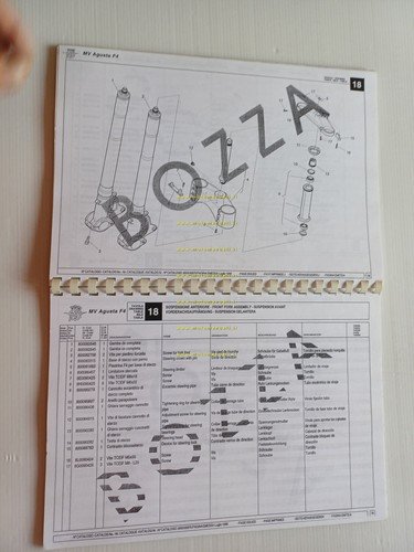 MV Agusta F4 750 1999 catalogo ricambi PROVVISORIO originale