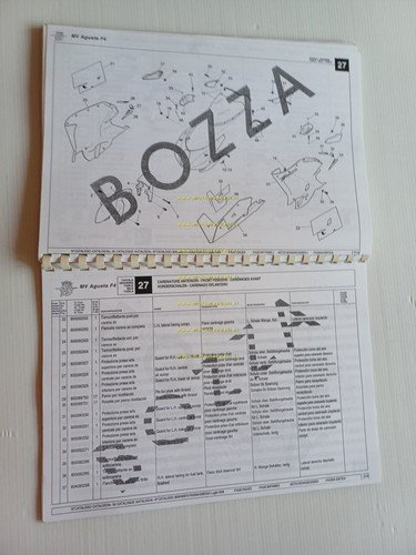 MV Agusta F4 750 1999 catalogo ricambi PROVVISORIO originale