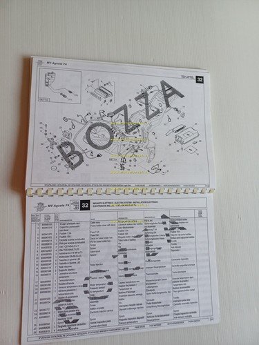 MV Agusta F4 750 1999 catalogo ricambi PROVVISORIO originale