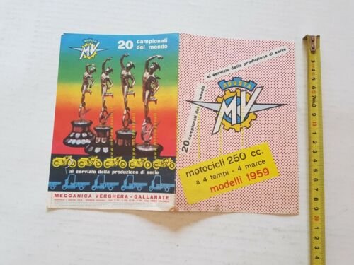 MV AGUSTA modelli 250 RAID-RAID EXTRA 1959 depliant italiano originale …