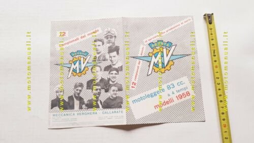 MV AGUSTA motoleggera 83 1958 depliant originale ITALIANO brochure