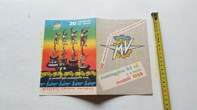 MV AGUSTA motoleggera 83 1959 depliant originale ITALIANO brochure