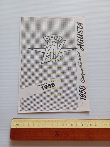 MV AGUSTA Produzione modelli 1958 depliant italiano originale