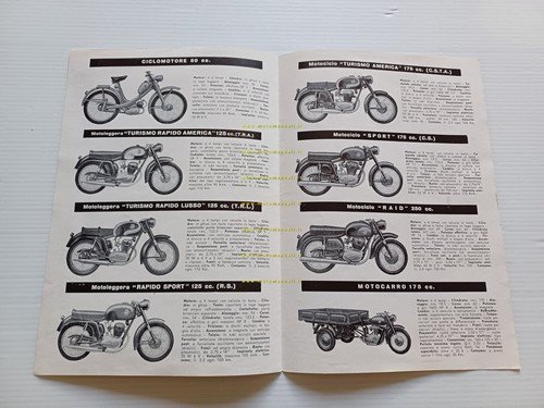 MV AGUSTA Produzione modelli 1958 depliant italiano originale