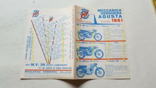 MV AGUSTA Produzione modelli 1961 depliant originale moto ENGLISH brochure