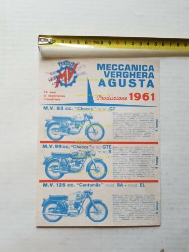 MV AGUSTA Produzione modelli 1961 depliant originale moto ITALIANO brochure