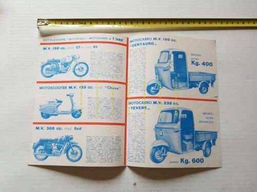 MV AGUSTA Produzione modelli 1961 depliant originale moto ITALIANO brochure