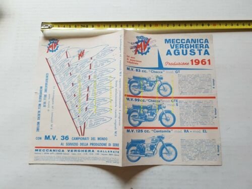 MV AGUSTA Produzione modelli 1961 depliant originale moto ITALIANO brochure