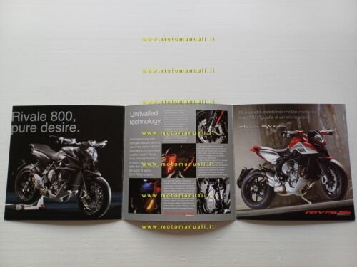 MV Agusta Rivale 800 2014 depliant originale ITALIANO