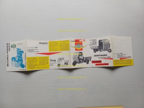 MV Agusta Tevere 235 Centauro 150 1960 motocarro depliant ITALIANO …