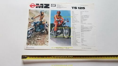 MZ TS 125 1974 depliant originale moto FRANCESE brochure