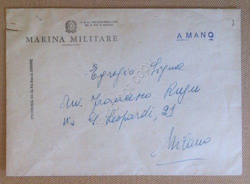 Navigazione - Busta della Marina Militare con documento - 1971 | Immagine principale