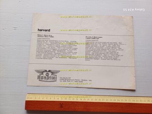 Negrini 50 Harvard tubone depliant italiano originale