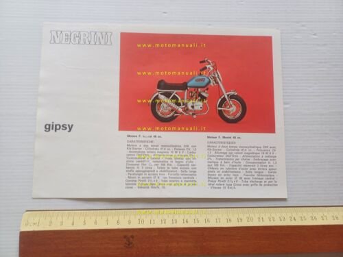 Negrini Gipsy 50 anni 70 depliant originale