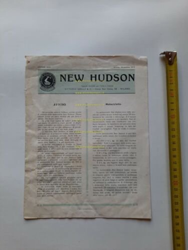New Hudson catalogo moto modelli 1914 depliant ITALIANO originale brochure