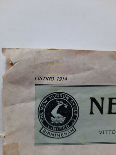 New Hudson catalogo moto modelli 1914 depliant ITALIANO originale brochure