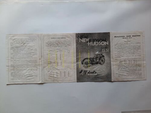 New Hudson catalogo moto modelli 1931 depliant ITALIANO originale brochure
