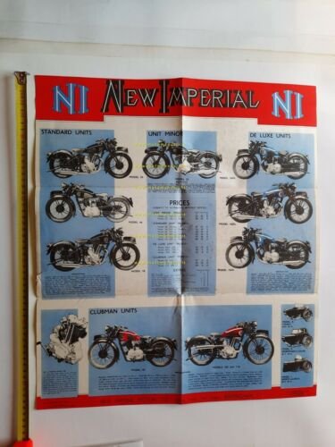 New Imperial catalogo moto modelli 1938 depliant INGLESE originale brochure
