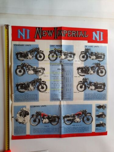 New Imperial catalogo moto modelli 1938 depliant INGLESE originale brochure