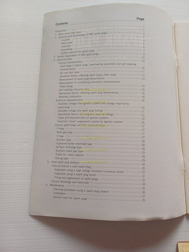 NGK manuale tecnico candele originale 1991