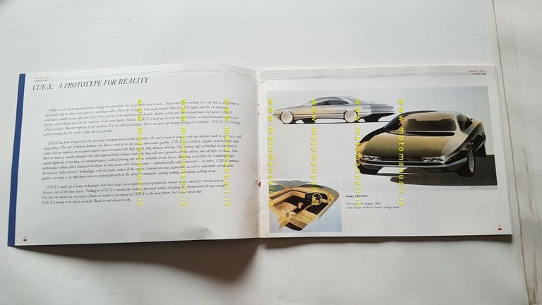 Nissan CUE-X prototipo 1985 opuscolo cartella stampa originale INGLESE press …