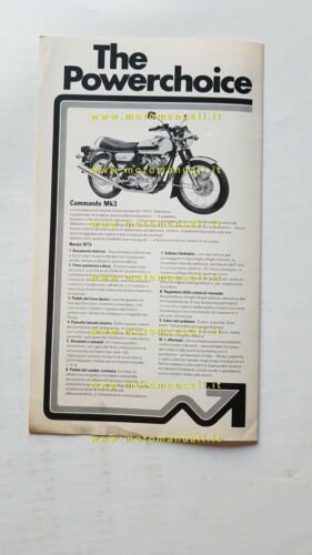 Norton 850 Commando - Triumph Trident 750 T160 depliant ITALIANO …