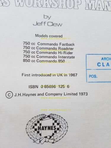 Norton Commando 750 - 850 1967 - 1973 Manuale Officina …