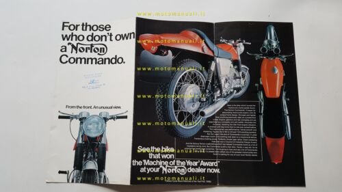 Norton Commando 750 Fastback 1969 depliant originale INGLESE