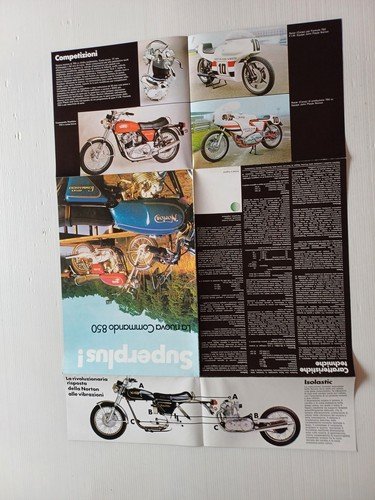 Norton Commando 850 modelli 1974 depliant poster italiano originale