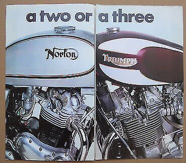 Norton Commando 850 Triumph Trident 750 depliant originale motorcycle brochure