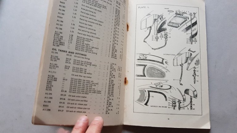 Norton Motorcycles modelli 1950 catalogo ricambi originale spare parts catalogue