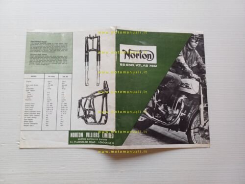 Norton SS 650 - Atlas 750 1962 depliant inglese originale