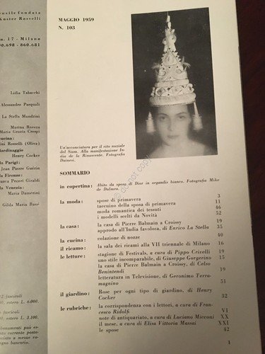 Novità Rivista Magazine n.103 Maggio 1959 Dior Balmain