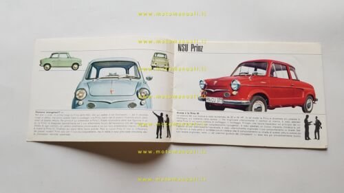 NSU Prinz III 1960 depliant originale italiano auto