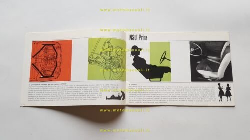 NSU Prinz III 1960 depliant originale italiano auto