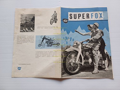 NSU Super Fox 125 1955 depliant originale italiano