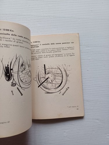 NSU Super Fox 125 1956 manuale uso manutenzione libretto originale …