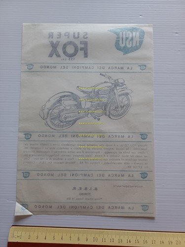 NSU Super Fox 125 anni 50 depliant originale italiano