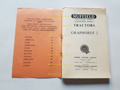 Nuffield trattore Graphoref 2 catalogo ricambi italiano originale