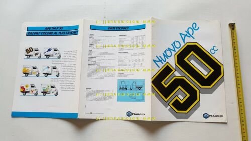 Nuovo Ape TM P 50 1986 Piaggio Motocarro depliant ORIGINALE …