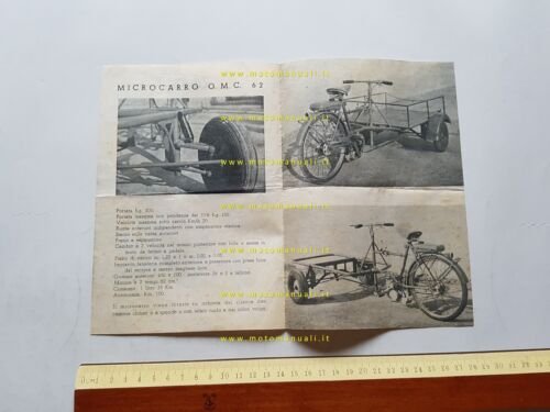 O.M.C. microcarro per micromotori O.M.C. 62 depliant originale italiano