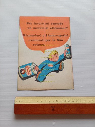 Olio Fiat illustratore Nizzoli depliant originale italiano